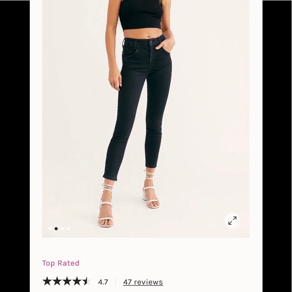 TOP RATED Free People 9” high rise skinny jeans
